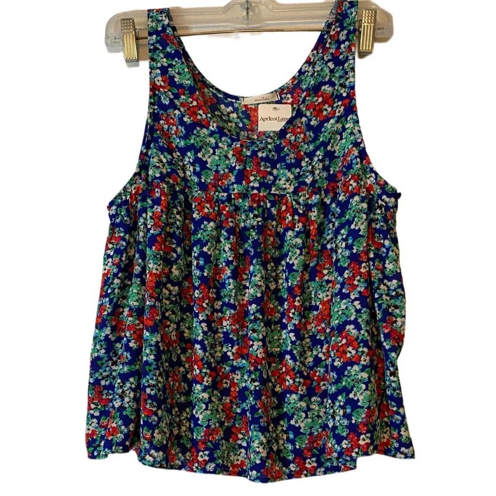 NEW MAITAI SLEEVELESS FLORAL BLOUSE APRICOT LANE BOUTIQUE Sz S WOMENS